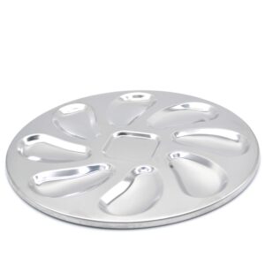 MGTECH 2 Pack Oyster Plate, Stainless Steel Oyster Pan Oyster Serving Tray, Oyster Shell Shaped Platter