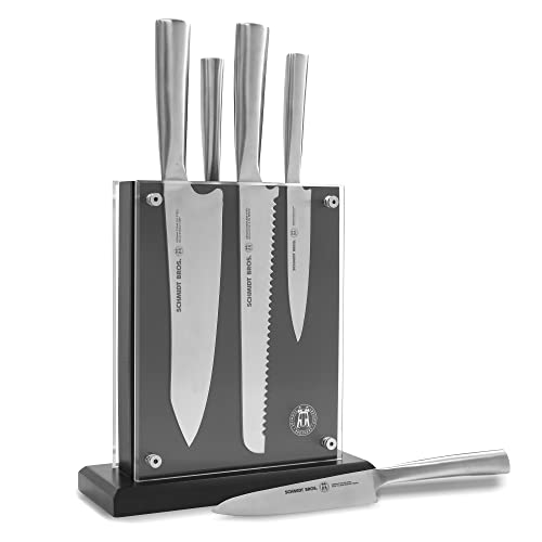 Schmidt Brothers - 6-Piece Knife Set, High-Carbon Stainless Steel Cutlery with Knife Block