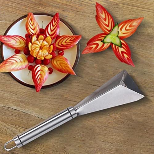 SFNTION Fruit Carving Knife, DIY Platter Decoration Carving Tool for Fruit Vegetable Cutting Knife, Triangular Shape Stainless Steel Food Carving Carving Knife Slicer