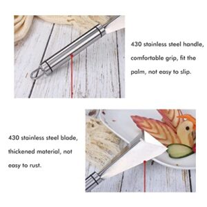 SFNTION Fruit Carving Knife, DIY Platter Decoration Carving Tool for Fruit Vegetable Cutting Knife, Triangular Shape Stainless Steel Food Carving Carving Knife Slicer