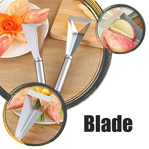 SFNTION Fruit Carving Knife, DIY Platter Decoration Carving Tool for Fruit Vegetable Cutting Knife, Triangular Shape Stainless Steel Food Carving Carving Knife Slicer