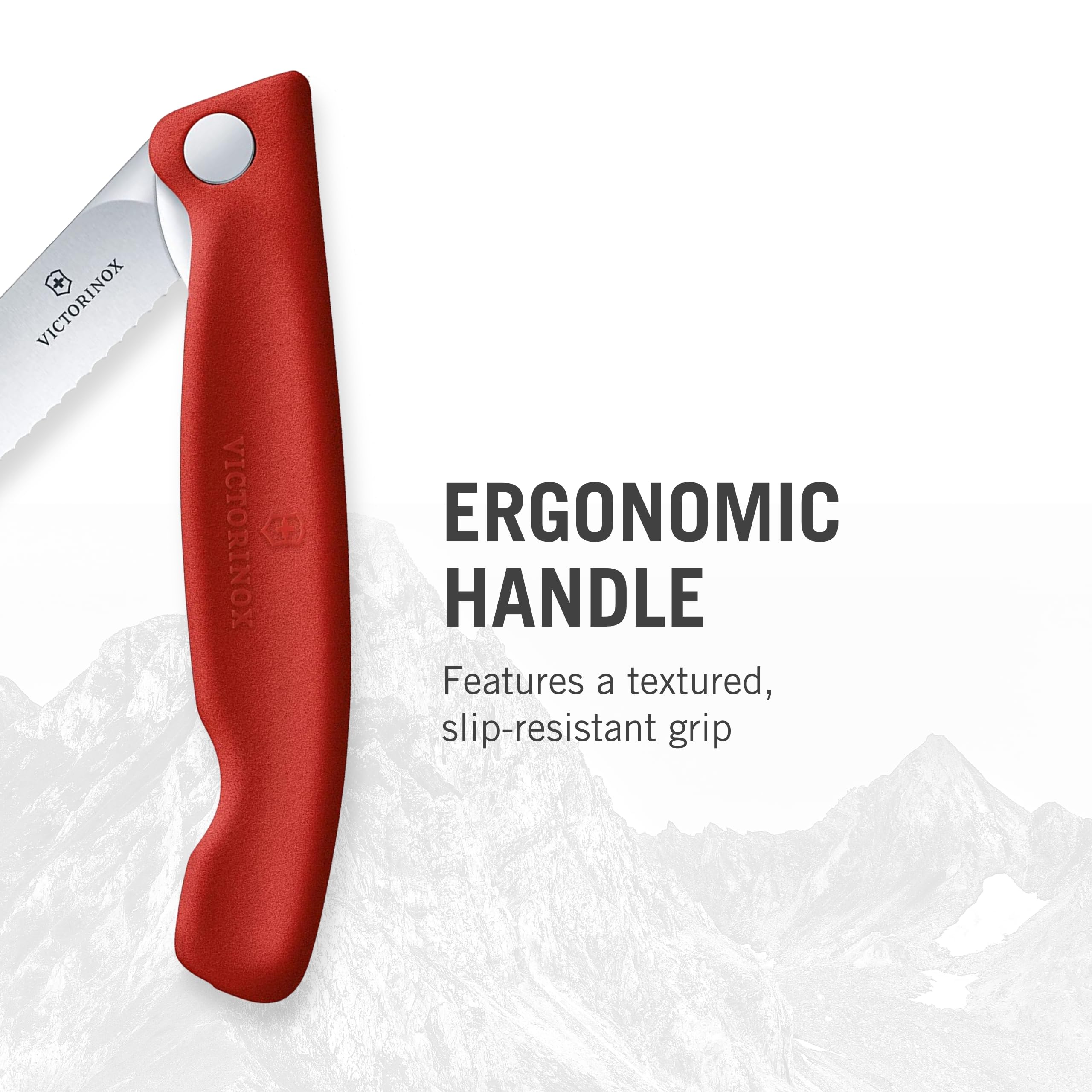 Victorinox Swiss Classic Foldable Paring Knife, Wavy Edge Red 4.3 in