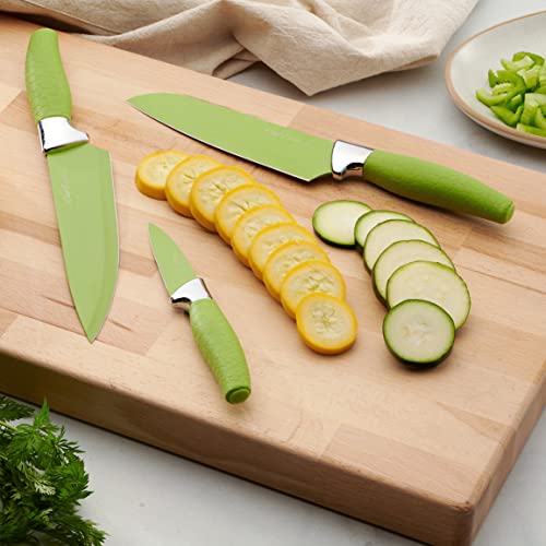 Chef Essential Carbon Steel Culinary Knife Set – 6-Piece Sharp Knife Set – Meat, Veggie, Bread Knife Set – Nonstick Chef Knife Cooking Knives – Professional Sharp Kitchen Knife Set Without Block