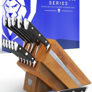 Dalstrong 12-Piece Knife Block Set - Gladiator Series Elite - Black Handles - German HC Steel - Hand-Made Manchurian Ash Wood Block - NSF Certified