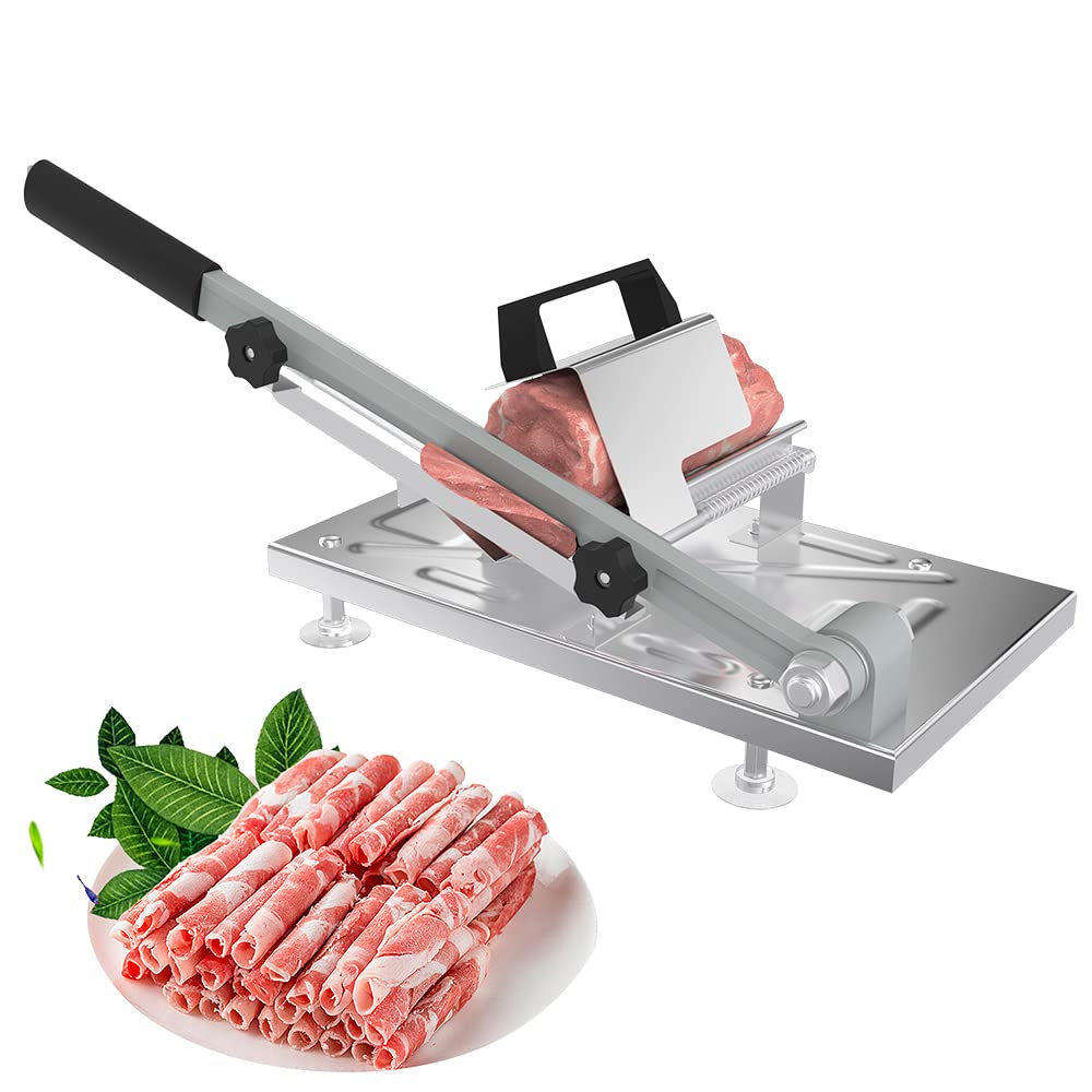 Koconic Manual Frozen Meat Slicer,Stainless Steel Meat Cleavers for Beef Mutton and Pork Roll,Food Slicer Machine for Home Cooking