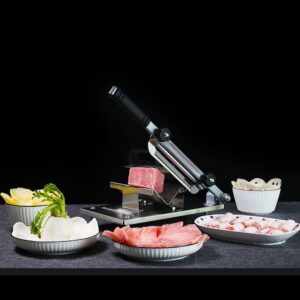 Koconic Manual Frozen Meat Slicer,Stainless Steel Meat Cleavers for Beef Mutton and Pork Roll,Food Slicer Machine for Home Cooking