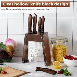 Professional Chef Knife Set 6Pcs -3.5-8 Inch Set Kitchen Knives German High Carbon Stainless Steel Sharp Knife with Knife Block, Knives Set for Kitchen with Full-Tang Design and Gift Box…