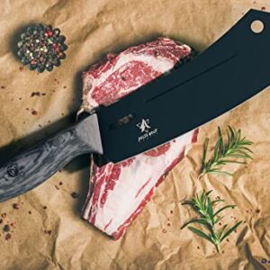 Dalstrong Hybrid Cleaver & Chef Knife - 8 inch - 'The Crixus' - Delta Wolf Series - Ultra-Thin & Zero Friction Blade HC 9CR18MOV Steel - Black Titanium Nitride Coating - G10 Camo Handle - Sheath