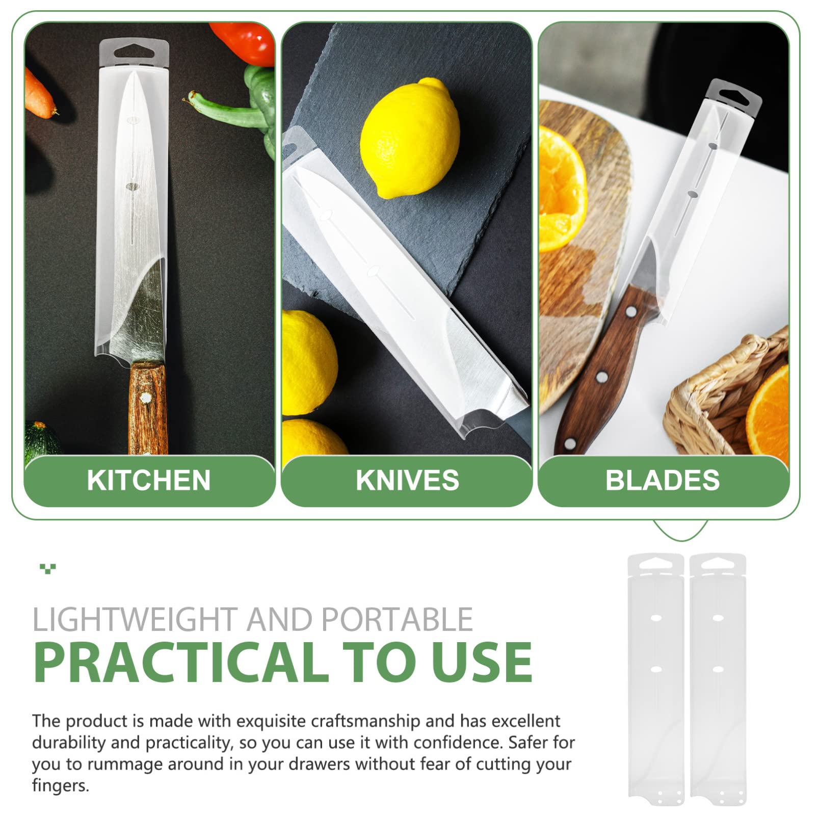 PACKOVE Plastic Knife Case Covers Sleeves: 4pcs Knives Guard Universal Sheath Blade Guards Protector for Bread Carving Chef Cleaver Kitchen Knife