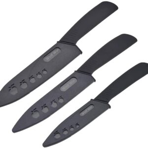 Kitchen Ceramic Knife Set Professional Knife With Sheaths, Super Sharp Rust Proof Stain Resistant (6" Chef Knife, 5" Utility Knife, 4" Fruit Knife)