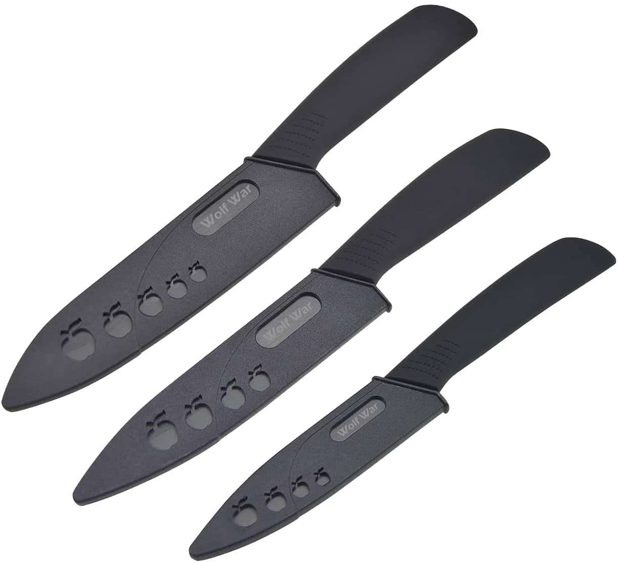 Kitchen Ceramic Knife Set Professional Knife With Sheaths, Super Sharp Rust Proof Stain Resistant (6" Chef Knife, 5" Utility Knife, 4" Fruit Knife)