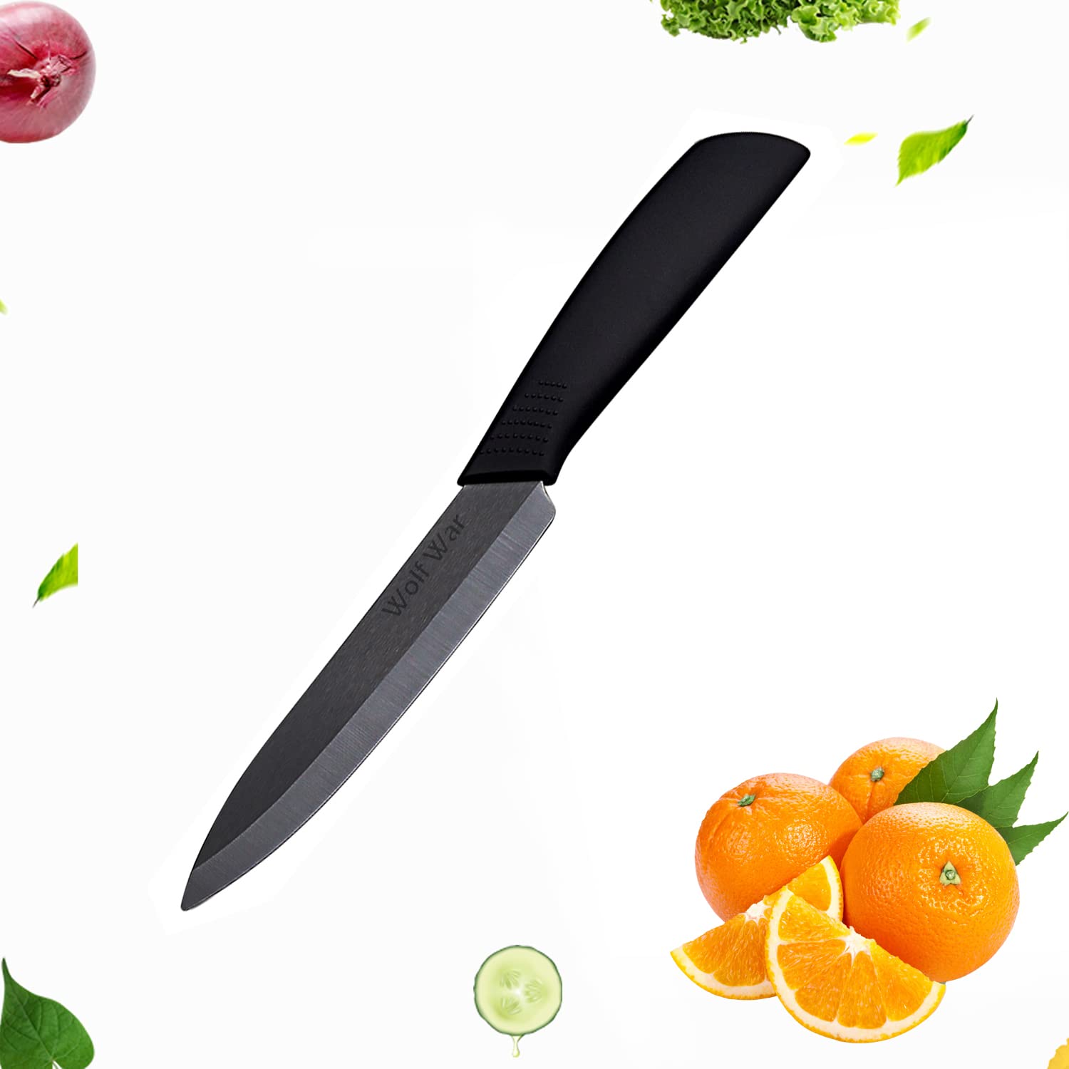 Kitchen Ceramic Knife Set Professional Knife With Sheaths, Super Sharp Rust Proof Stain Resistant (6" Chef Knife, 5" Utility Knife, 4" Fruit Knife)