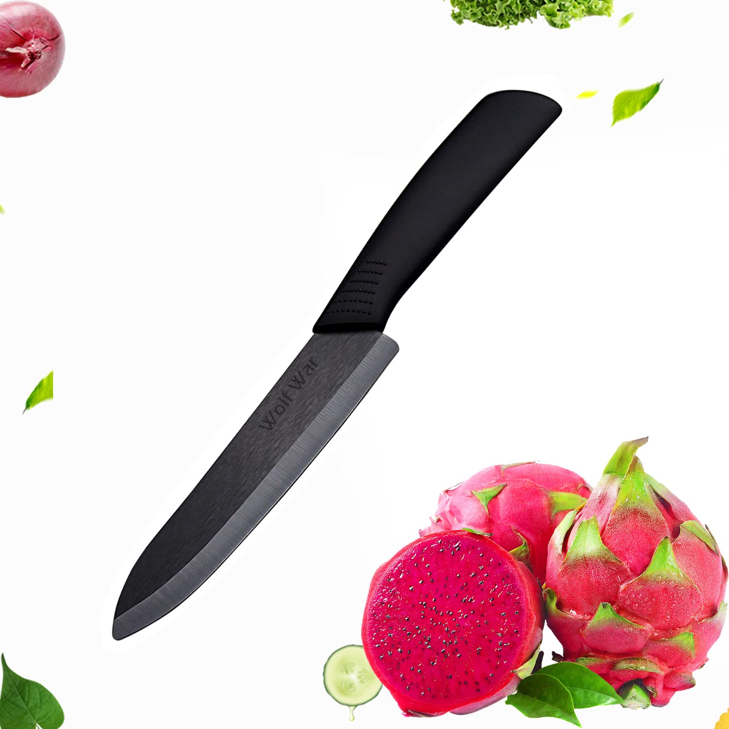 Kitchen Ceramic Knife Set Professional Knife With Sheaths, Super Sharp Rust Proof Stain Resistant (6" Chef Knife, 5" Utility Knife, 4" Fruit Knife)