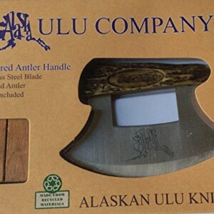 Alaska Ulu Cultured Antler with Etched Alaska Design Stainless Blade