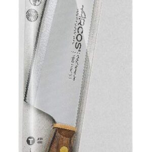 ARCOS Chef Knife 8 Inch Stainless Steel. Professional Kitchen Knife for Cooking. Ovengkol Wood Handle 100% natural FSC and 210 mm Blade. Series Nordika. Color Brown.