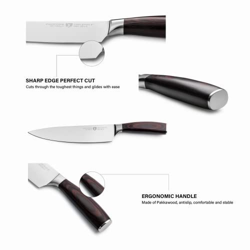 KINGSTONE Chef Knife, Professional Sharp Kitchen Knives, German Stainless Steel Kitchen Knifes, Work chefmate Knives with Sheath & Gift Box