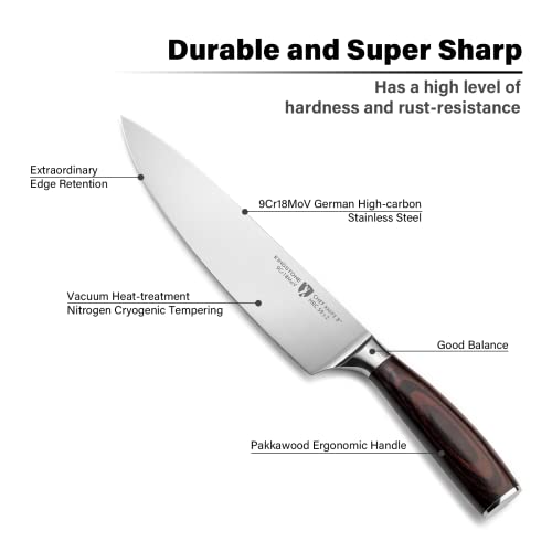 KINGSTONE Chef Knife, Professional Sharp Kitchen Knives, German Stainless Steel Kitchen Knifes, Work chefmate Knives with Sheath & Gift Box