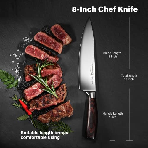KINGSTONE Chef Knife, Professional Sharp Kitchen Knives, German Stainless Steel Kitchen Knifes, Work chefmate Knives with Sheath & Gift Box