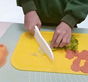 KETWOD Kids Knifes for Real Cooking, 11Piece Toddler Knife Set Includes Wooden Kid Safe Knife, Serrated Plastic Kids Knife Set,Crinkle Cutter, Cutting Board, Y Paring Knife。