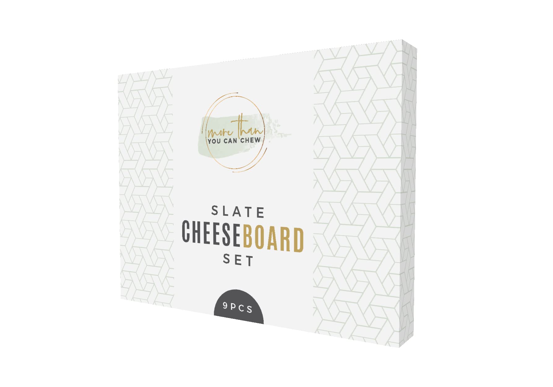 Slate Cheese Board Set with Handles | 9 pcs - 12" x 16" Serving Tray, Stainless Steel Cheese Knife Set with Ceramic Bowls + Soapstone Chalk