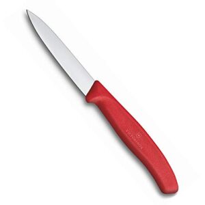 victorinox vic-6.7601 swiss classic paring 3¼" straight spear point blade 5/8" width at handle red