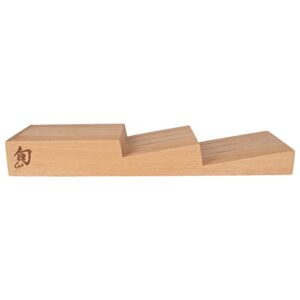 Shun Drawer 7 Slot Kitchen Knife Tray, 18 x 7 x 2.25 inches, Beechwood Block Holder & Organizer, Wood