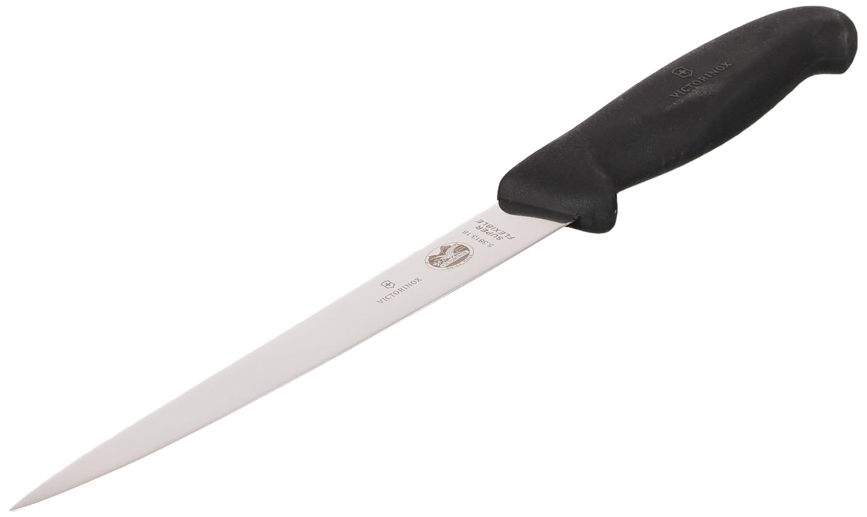 Victorinox 7" Fillet Knife, Straight Blade, Flexible, Black Fibrox Handle 5.3813.18