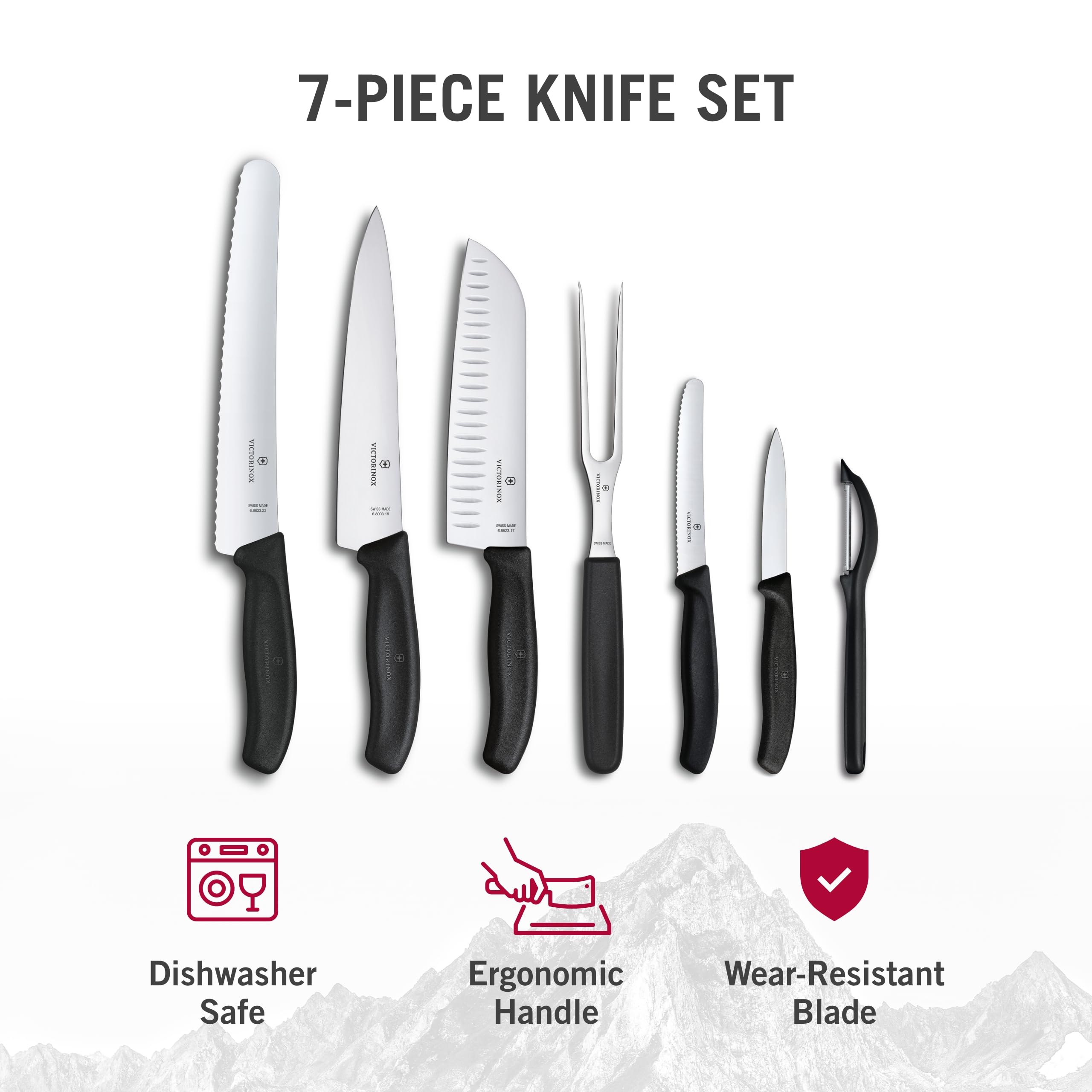 Victorinox Swiss Classic 7-Piece Knife Set Black