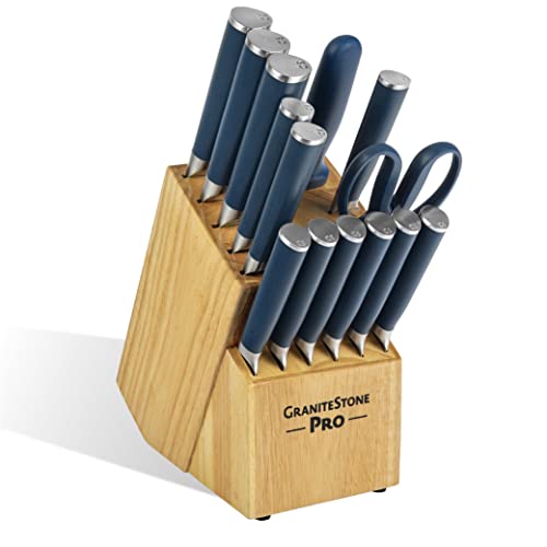 GraniteStone Pro Nutriblade 14-Piece Knife Set for Kitchen with Knife Block, Premium Kitchen Knives Set for Kitchen, Chef Knife Set with Block, Complete Knifes Set, Ultra Sharp Stainless-Steel Blade