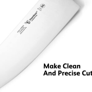 Humbee Cuisine Pro 12-Inch Chef Knife High Carbon Stainless-Steel Extra-Wide Razor-Sharp Blade Comfortable Grip Handle Dishwasher Safe, NSF Certified