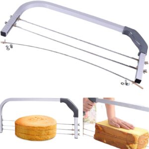 professional cake cutter slicer leveler, commercial 4 layers adjustable stainless steel cakes slice, large bread cutter toast cutting saw, straight spatula baking level stratification birthday tools