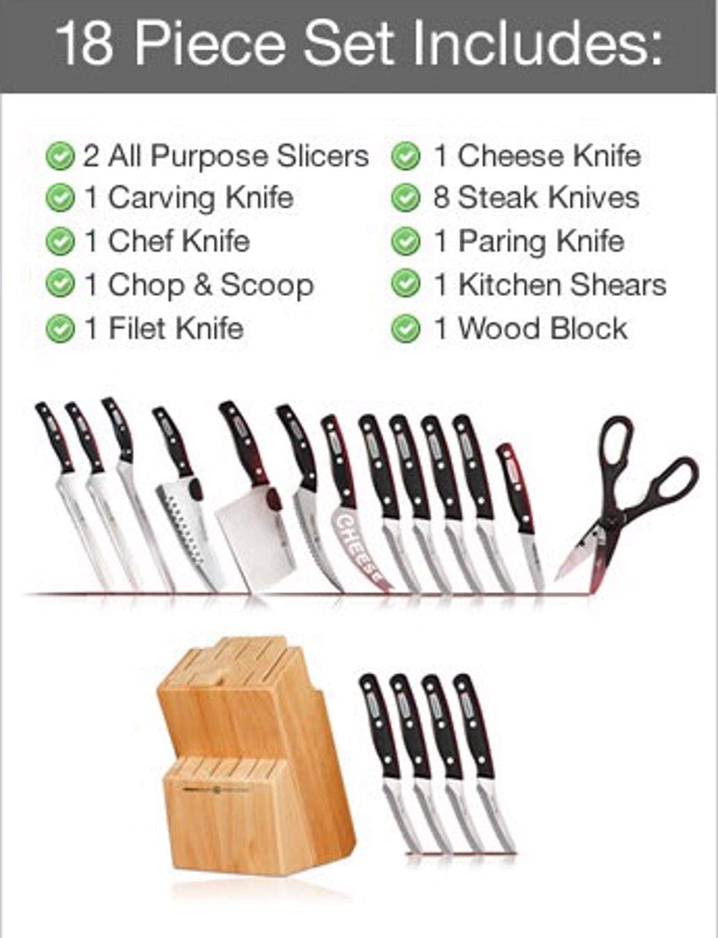 Miracle Blade IV World Class Professional 18 Piece Set and Cutting Board Bundle