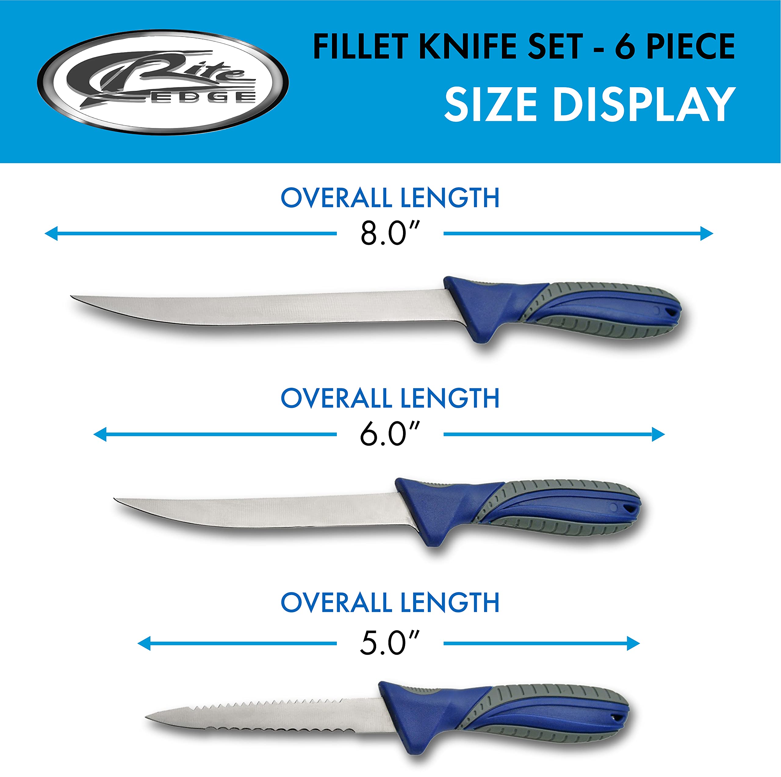 SZCO Supplies Rite Edge 6 Piece Fillet Knife Set with Case (211213-6)