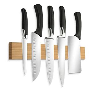 poolrcfilters 16-inch magnetic bamboo knife set holder, versatile utensil holder & tool organizer, space-saving kitchen organization essential