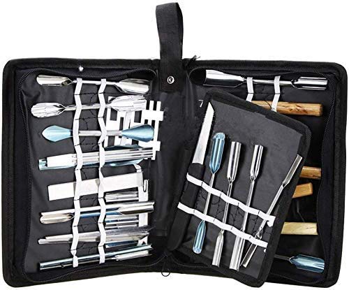 eoocvt Culinary Carving Tool Set Fruit Vegetable Food Garnishing Cutting Slicing Peeling Culinary Garnish Tools Kit (46 pcs)