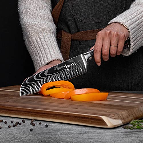 SENKEN 8-piece Japanese Imperial Knife Set with Magnetic Knife Block Bundle