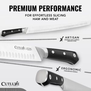 Cutluxe Extra-Long 14" Slicing Carving Knife – Brisket Knife, Razor Sharp Meat and BBQ Knife – High Carbon German Steel – Full Tang & Ergonomic Handle Design – Artisan Series