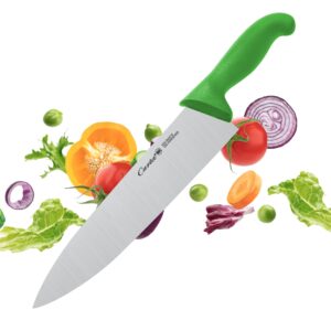 curta chef knife,nsf,10 inch professional kitchen knife for carbon stainless steel with ergonomic handle,dishwasher safe, scratch resistant and rust proof(green)