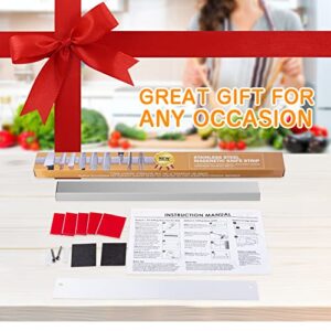 Ninonly 12 Inch Magnetic Knife Holder for Refrigerator, Stainless Steel Double Sided Magnet Knife Strip for Wall, No Drilling Magnetic Knife Rack with Powerful Magnetic Pull Force Fridge Applicable