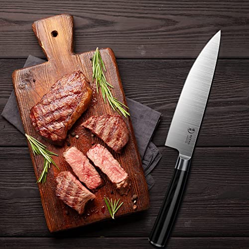 RITSU Chef Knife - 8 Inch Chef's Knife, Ultra Sharp Kitchen Knife, German High Carbon Steel Japanese Chef Knife with Ergonomic Handle for Home Kitchen Restaurant