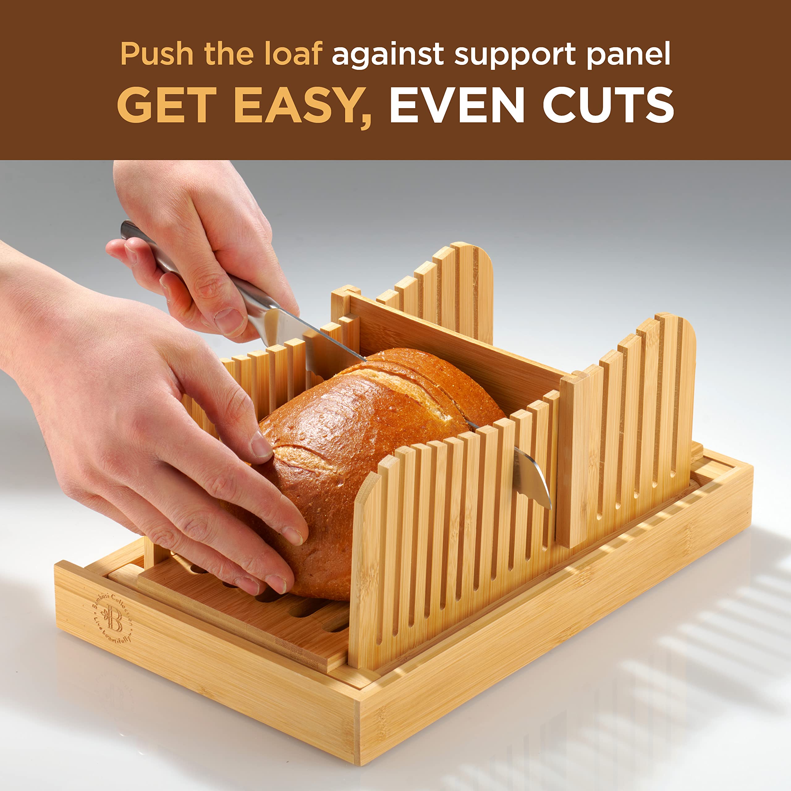 Luxury Bamboo Bread Slicer with Knife and Bamboo Corner Kitchen Shelf