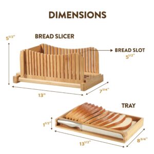 Luxury Bamboo Bread Slicer with Knife and Bamboo Corner Kitchen Shelf