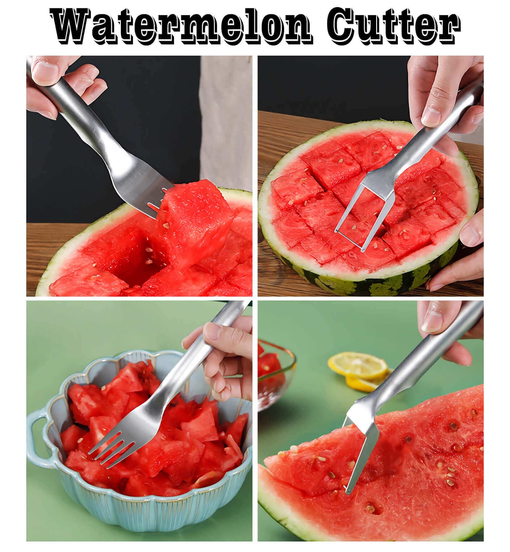 2023 New Watermelon Cutter, 2-in-1 Watermelon Fork Slicer,Watermelon Slicer,Watermelon Fork Slicer Cutter,Watermelon Cutter Slicer Tool,Summer Watermelon Cutting Fruit Cutting Fork (1 Pcs)