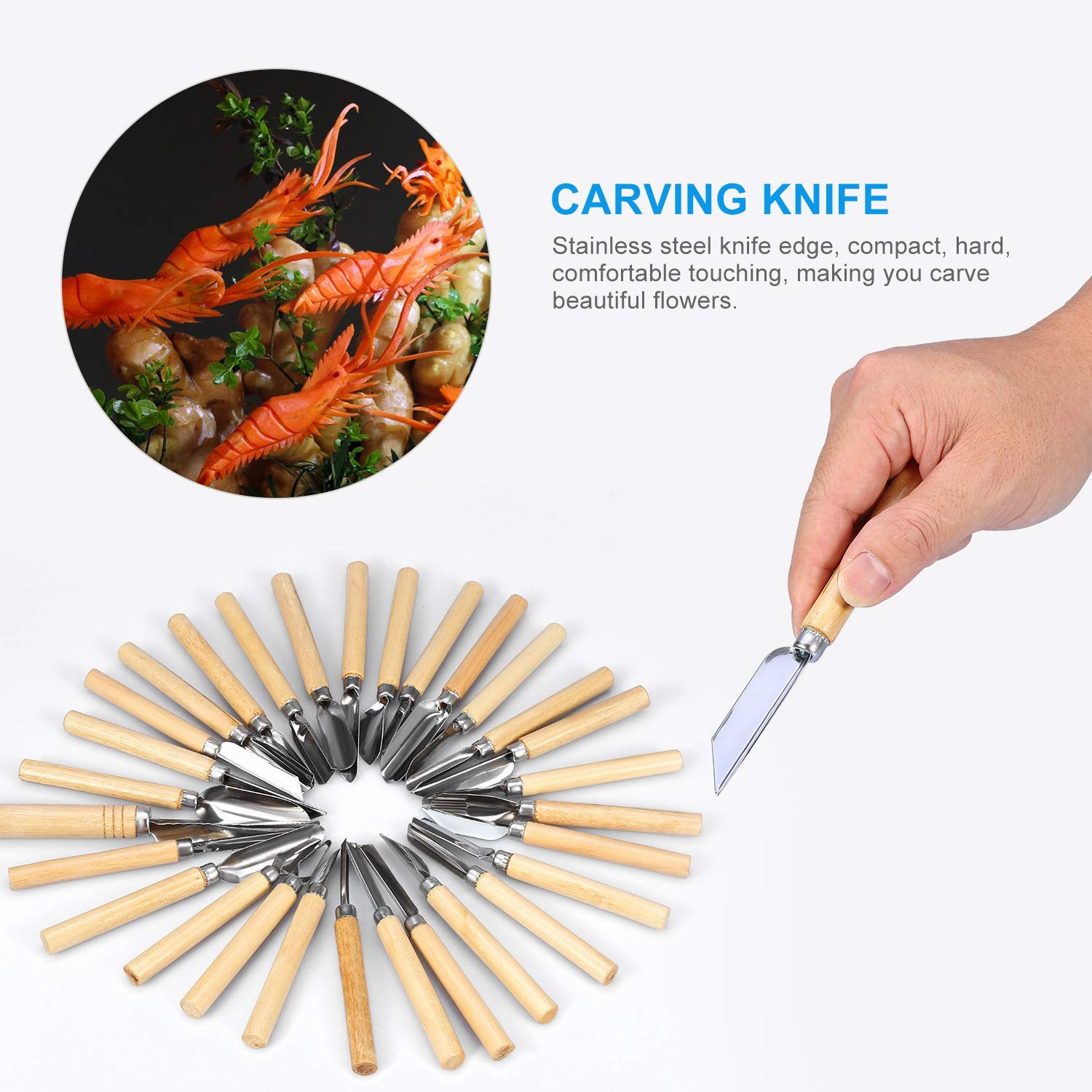 YOUTHINK Culinary Carving Tool, 80PCS/Set Vegetable Fruit Food Peeling Carving Tools Kit for Fruit/vegetable Garnishing Making