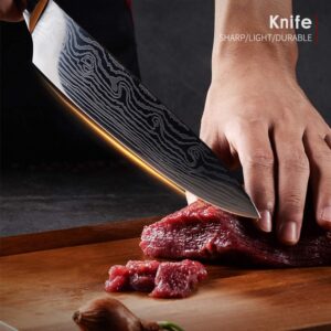 AUIIKIY Professional Chef Knife, 8 Inch Pro Kitchen Knife, German High Carbon Stainless Steel Knife with Ergonomic Handle