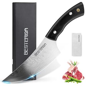 besterisa butcher knife, 6 inch ultra sharp viking knife- high carbon german stainless steel en1.4116 boning knife fillet knife for kitchen