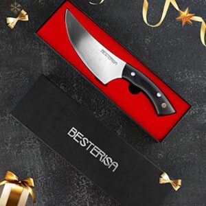 BESTERiSA Butcher Knife, 6 Inch Ultra Sharp Viking Knife- High Carbon German Stainless Steel EN1.4116 Boning Knife Fillet Knife for Kitchen