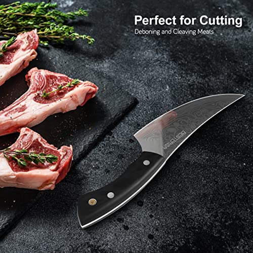 BESTERiSA Butcher Knife, 6 Inch Ultra Sharp Viking Knife- High Carbon German Stainless Steel EN1.4116 Boning Knife Fillet Knife for Kitchen