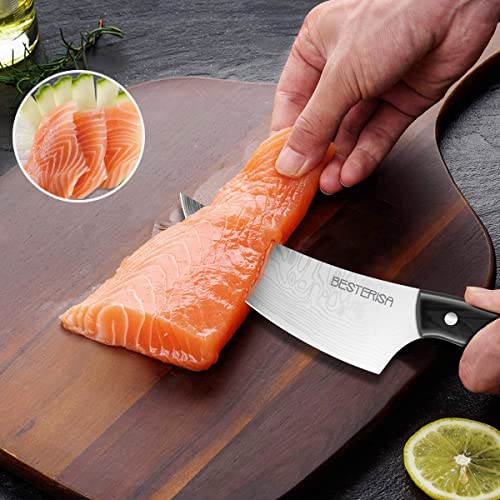 BESTERiSA Butcher Knife, 6 Inch Ultra Sharp Viking Knife- High Carbon German Stainless Steel EN1.4116 Boning Knife Fillet Knife for Kitchen