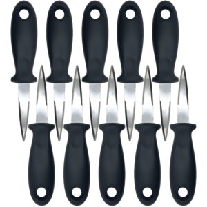 zzjkeep 10 pack oyster knife,stainless steel seafood opener tool,clam shellfish and oyster knife shucker with nylon handle, oyster shucking knife set for shucking oysters